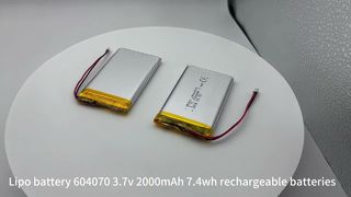 Batterie lipo 604070 3.7v 2000mAh 7,4wh, cellules de batterie au lithium polymère