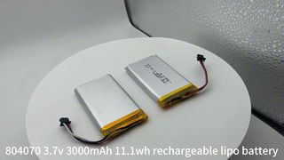 Batterie rechargeable au lithium polymère 804070, 3.7v, 3000mAh, 11,1 wh, pour lampe de table led portable