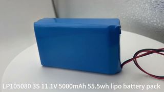 Batterie au lithium polymère certifiée MSDS 105080-3S 11.1v 5000mAh 55,5wh batteries lipo