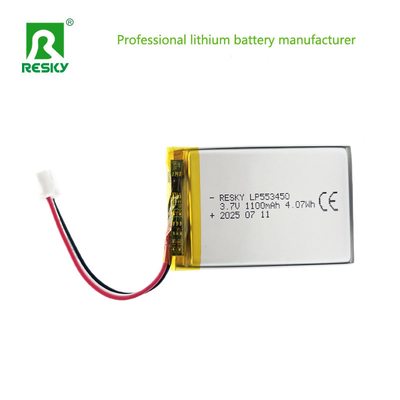 acheter Piles au lithium rechargeables 553450 3.7V 1100mAh 1200mAh 4.07wh Stockage Piles au lithium fabrication en ligne