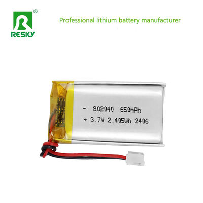 acheter Bloc-batterie lithium polymère 802040 3,7 V 7,4 V 650 mAh 2,4 Wh batteries Li-Polymère pour lampe LED fabrication en ligne