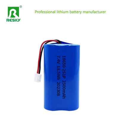 acheter Lithium Ion Battery 18650 2s 7.4V 2500mAh 18.5wh Li-ion Rechargeable Batteries fabrication en ligne