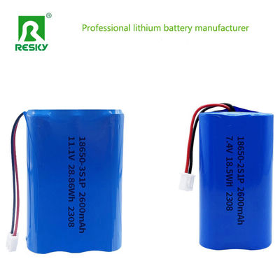 acheter 18650 Lithium Ion Batteries 11.1V 3s 2600mAh 28.86wh Rechargeable Li-ion Battery Pack fabrication en ligne
