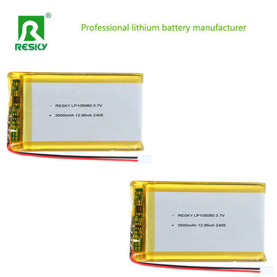 acheter Lithium Ion Battery Cell LP105060 3.7V 3500mAh 12.95wh Solar Rechargeable Lip Battery Pack fabrication en ligne