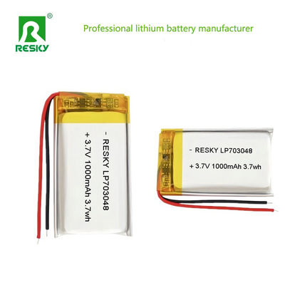 acheter Power Lipo Battery RESKY LP703048 3.7v 1000mAh 3.7Wh Rechargeable Lithium Polymer Batteries fabrication en ligne