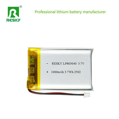 acheter Square Li-polymer Battery LP803040 3.7V 1000mAh 3.7wh Pouch Power Lithium Ion Battery Cell fabrication en ligne