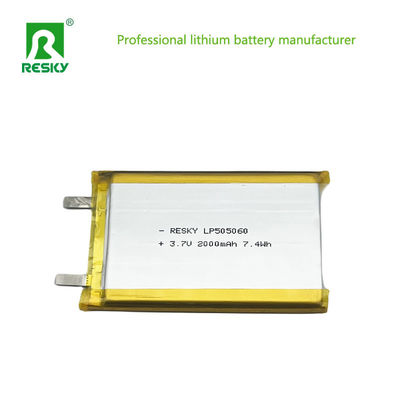 Puissance Cellule de batterie au lithium polymère 505060 2000mAh 7.4wh 3.7V Pour appareil médical