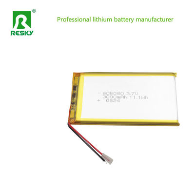 Cellule de batterie rechargeable au lithium polymère 3.7V 3000mAh 605080 pour la banque de puissance