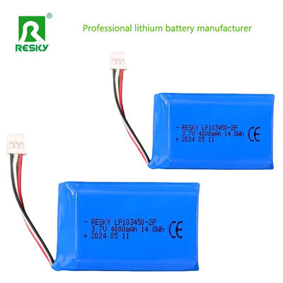 Batterie rechargeable Li-polymère 103450 1s2p 3,7V 4000mAh