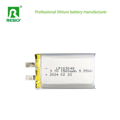 103048 Cellule de batterie au lithium polymère 3,7V 1500mAh 5,55wh Piles à Li-polymère plates