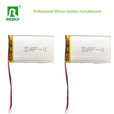 604070 Cellule de batterie au lithium polymère 3,7v 2000mAh Puissance Lipo batteries pour le consommateur