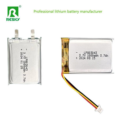 Piles polymères au lithium rechargeables Lipo Cellule de batterie 803040 3,7V 1000mAh
