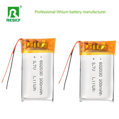LP602030 3,7v 300mAh Batterie rechargeable au lithium polymère Durable et longue durée de vie 500 cycles