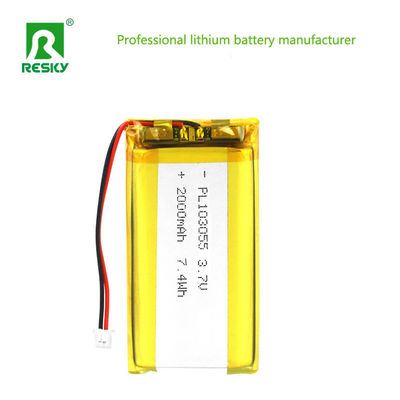 Batterie Lipo rechargeable 103055 3,7V 2000mAh 7,4wh Puissance Cellule de batterie au lithium-ion solaire