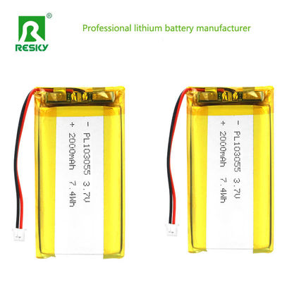 Puissance Cellule lithium-ion 103055 3,7V 2000mAh 7,4wh Batterie polymère au lithium rechargeable