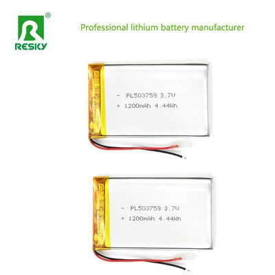 Puissance de la batterie Lipo 503759 3.7v 1200mAh 4.44wh batterie au lithium-ion rechargeable