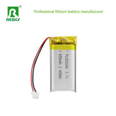 Cellule solaire au lithium 802040 3.7V 650mAh Batterie polymère rechargeable à ions de lithium pour appareil à bouty