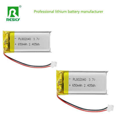 Celle au lithium 802045 3.7V 750mAh Batterie polymère à ion lithium rechargeable pour appareil intelligent