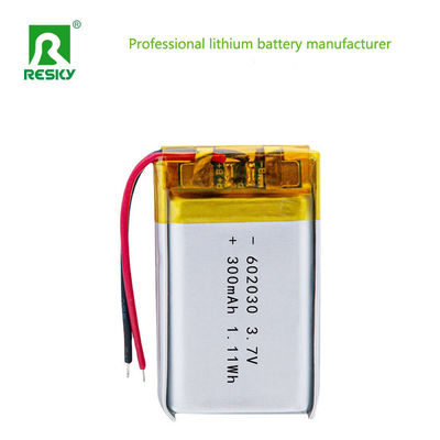 Cellule de batterie lithium polymère 602030 3,7 V 300 mAh rechargeable Lipo Li-polymère pour appareil portable