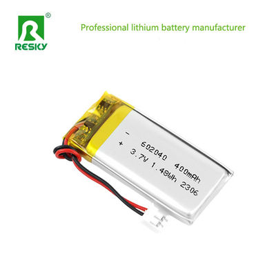 Cellule de batterie lithium polymère 602040 400mAh 450mAh 3.7V 1.48wh Power Lipo Li-Polymer