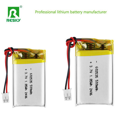 Cellule de batterie lithium polymère 602535 3,7 V 4,2 V 400 mAh 500 mAh 1,85 Wh Batteries Lipo de puissance