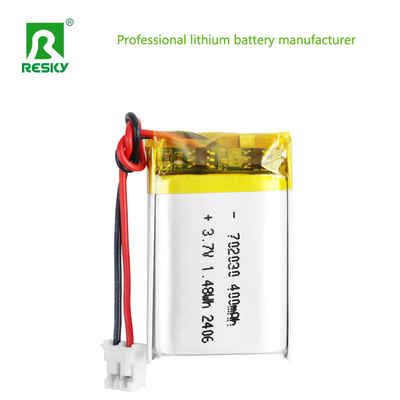 Lithium Polymer Battery Cell LP702030 3.7v 400mAh 1.48wh Rechargeable Batteries For GPS
