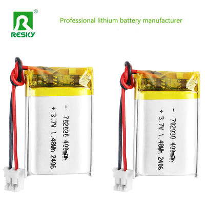 702030 3,7v 400mAh 1,48wh Batterie rechargeable au lithium Li-polymère Pour haut-parleur Bluetooth