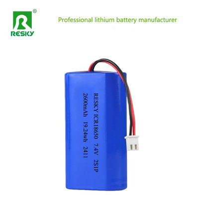 Batterie lithium-ion rechargeable 18650, bloc-batterie 2600mAh 7,4V 19,24Wh
