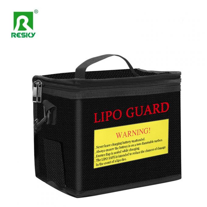 Close-up of bag's flame-retardant material